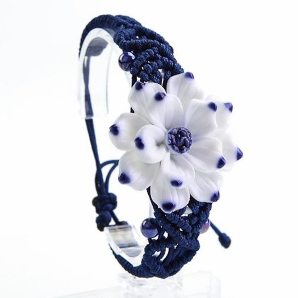 💕LAST ONE Ceramic Charm Lotus Flower Bracelet - Picture 3 of 5